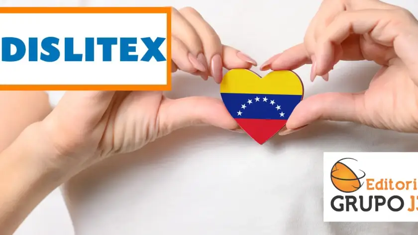 Un logo de Editorial Grupo J3V y Dislitex lado a lado, simbolizando la reciente colaboración para la distribución de textos escolares en Venezuela.