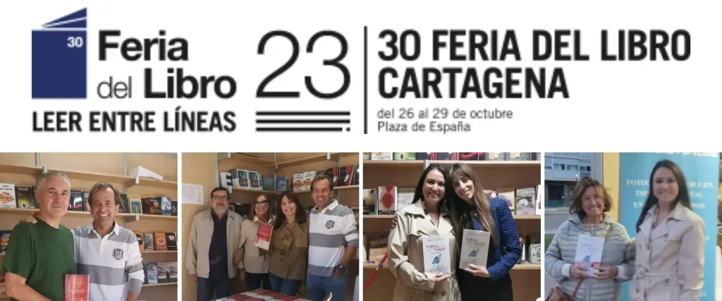 Álvaro Armada, Paqui Cutillas y Mariya Dilyanova en la Feria del Libro de Cartagena 2023