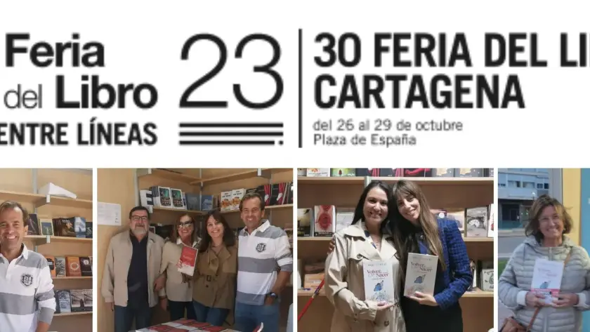 Álvaro Armada, Paqui Cutillas y Mariya Dilyanova en la Feria del Libro de Cartagena 2023