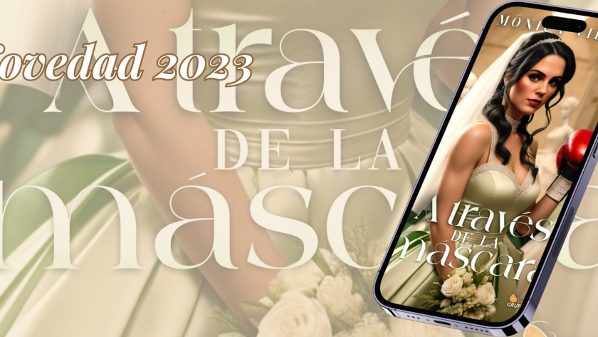 Portada de 'A través de la máscara', novela romántica juvenil de Mónica Vidal.