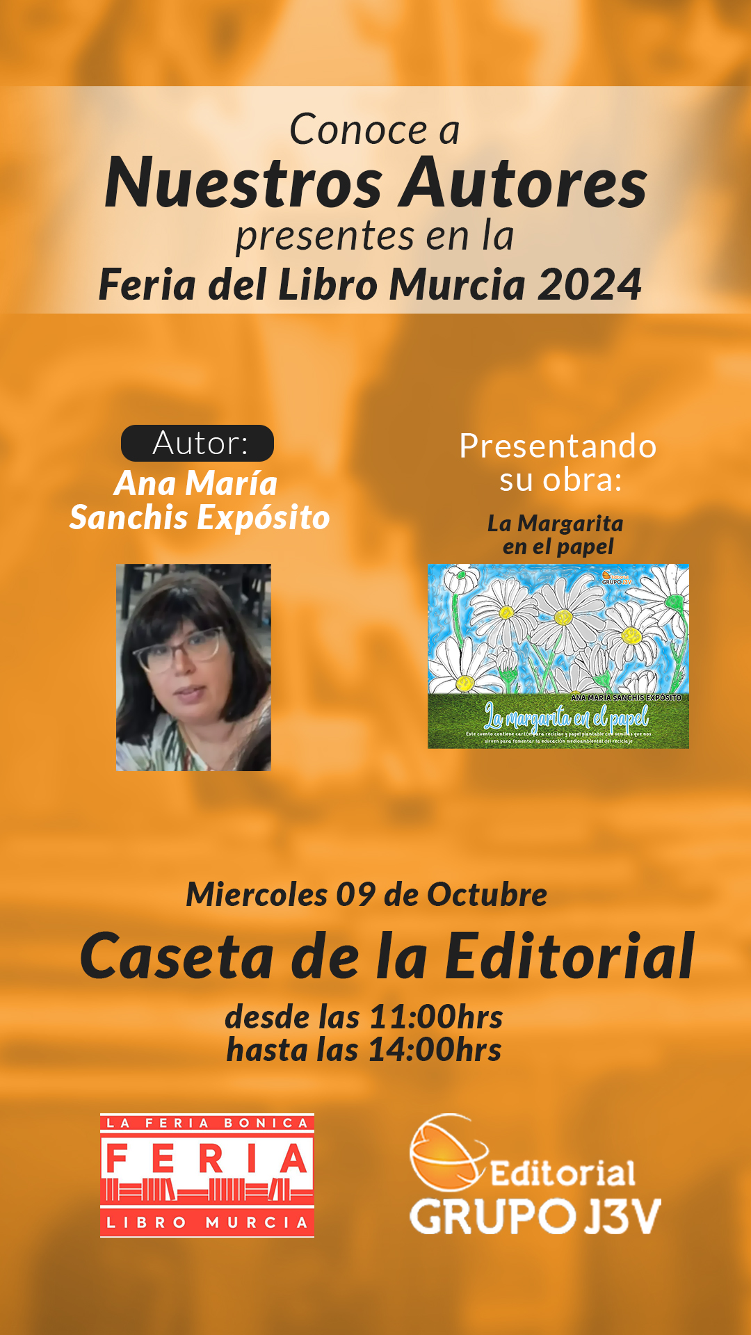 🌼 Presentación de "La Margarita en el Papel" por Ana María Sanchis Expósito en la Feria del Libro de Murcia 2024 🌼
