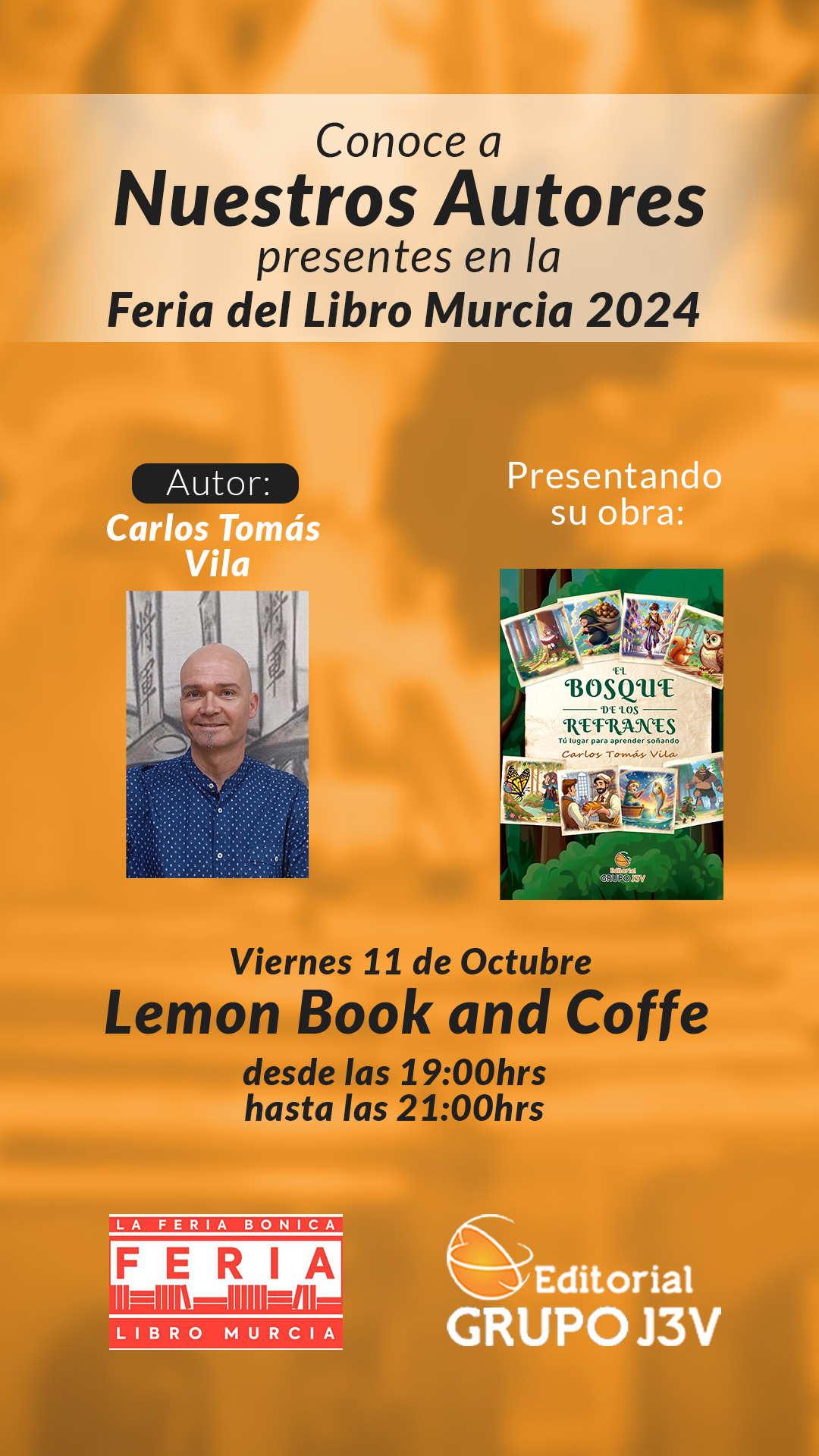 🌳 Presentación de "El Bosque de los Refranes" por Carlos Tomás Vila en la Feria del Libro de Murcia 2024 🌳