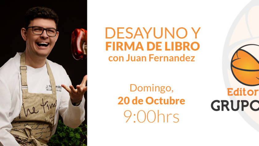 Juan Fernández firmando libros en Lemon Book and Coffe