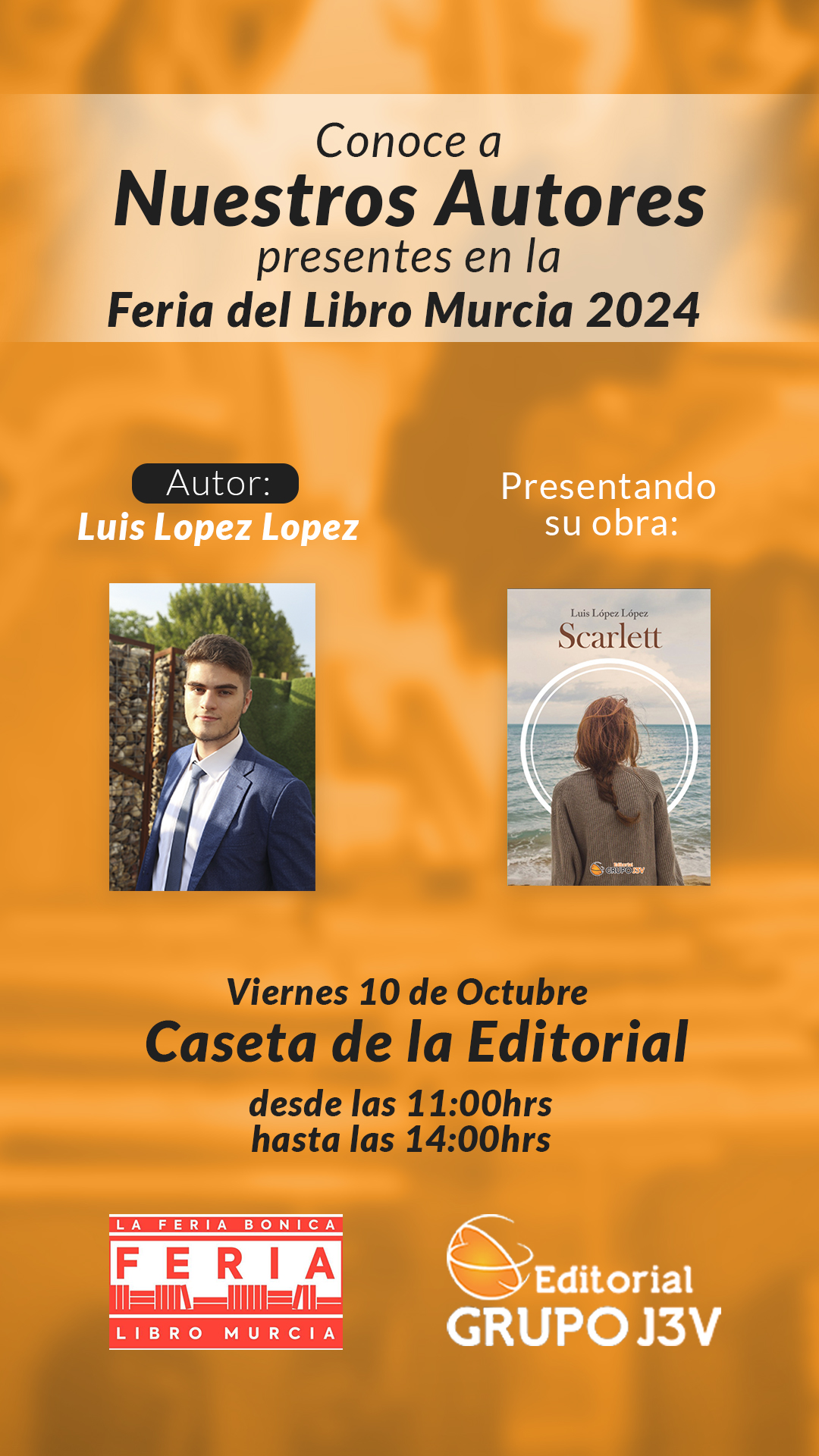 Luis López López presenta "Scarlett" en la Feria del Libro Murcia 2024