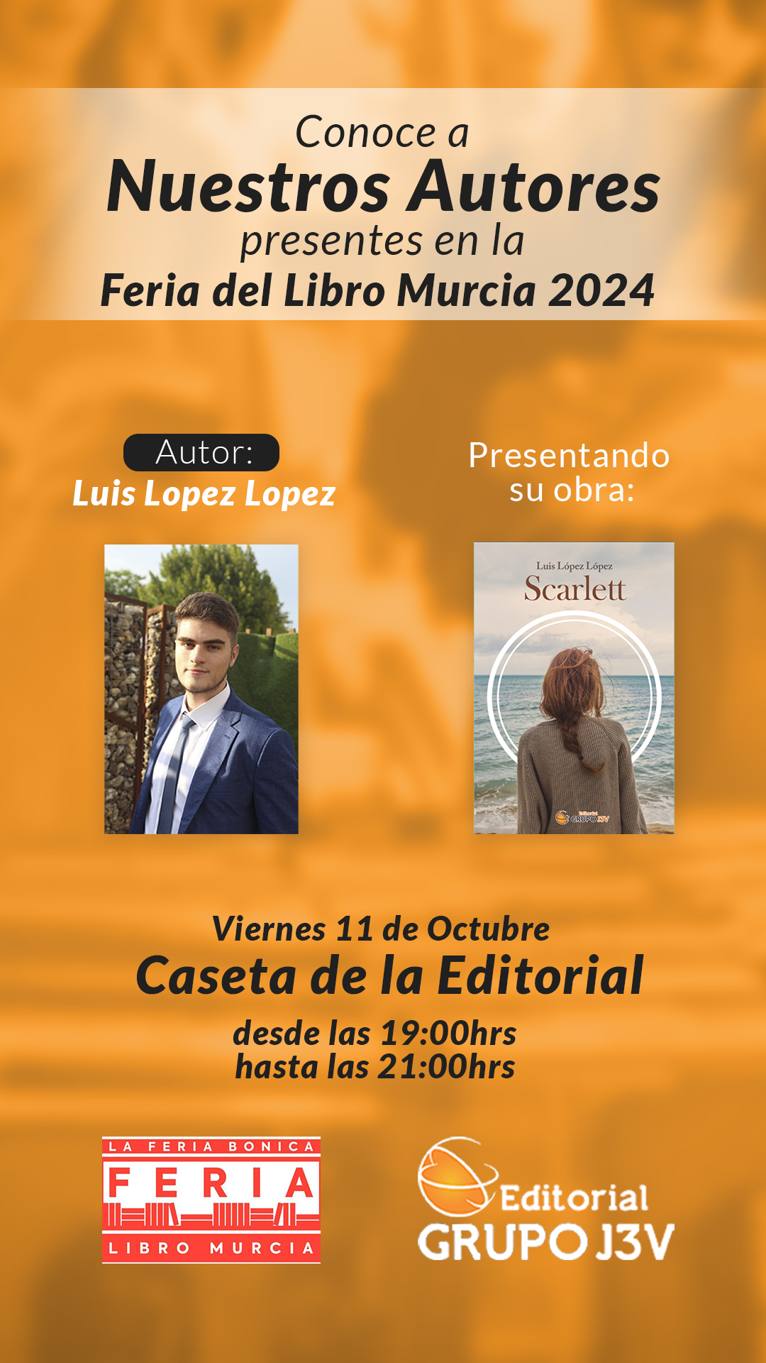 Conoce a Luis López López y su obra "Scarlett" en la Feria del Libro Murcia 2024