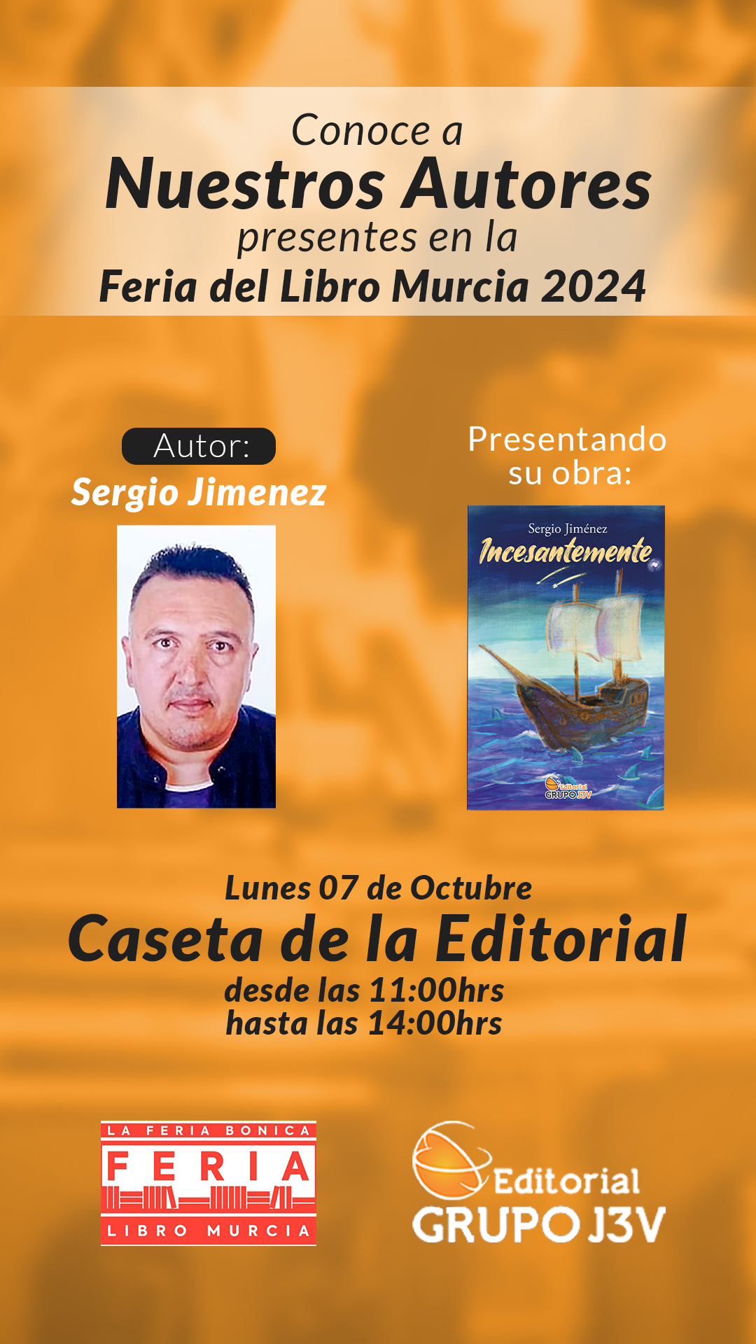 Presentación de "Incesantemente" de Sergio Jiménez en la Feria del Libro Murcia 2024