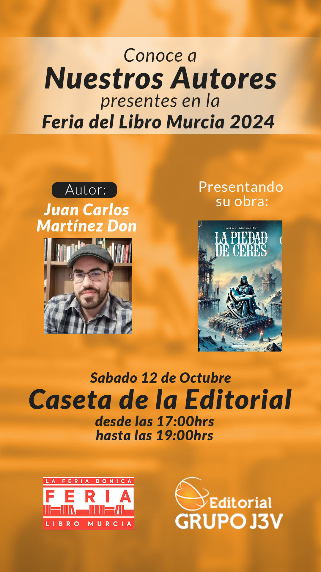 Presentación de "La Piedad de Ceres" de Juan Carlos Martínez Don en la Feria del Libro Murcia 2024