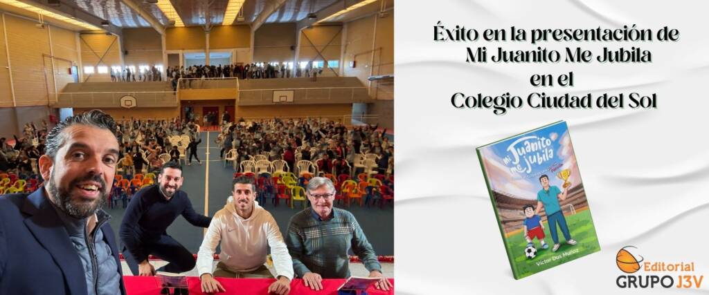 Foto de la presentación del libro Mi Juanito Me Jubila en el Colegio Ciudad del Sol