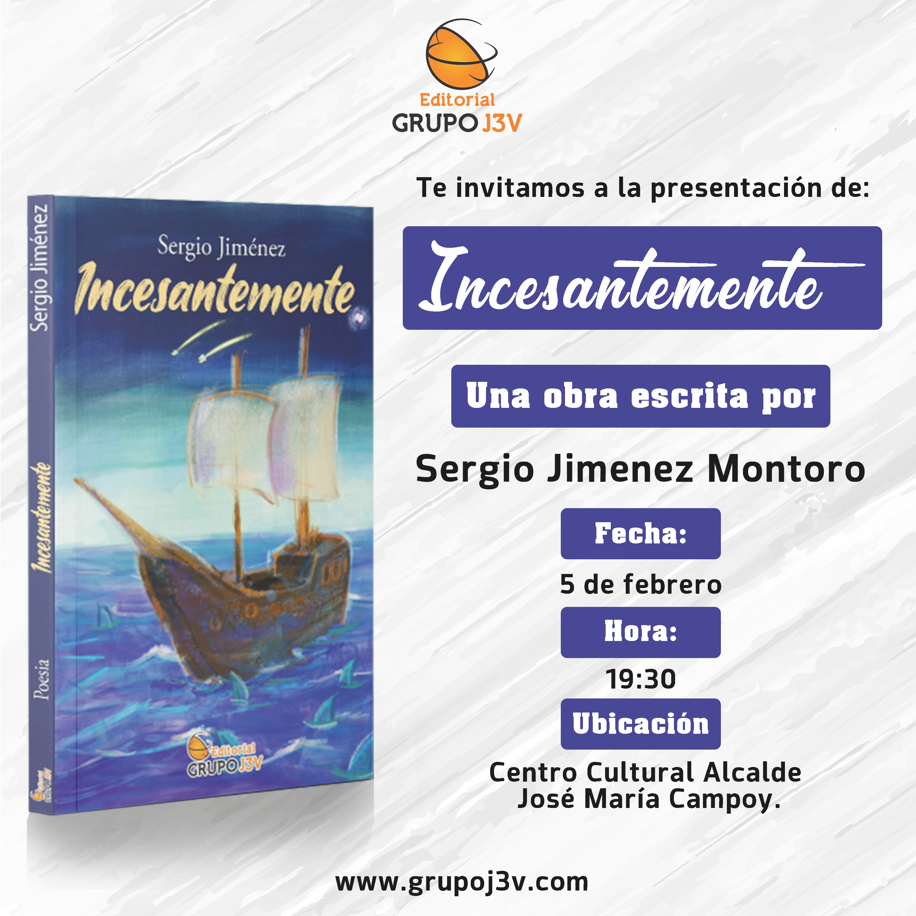 Presentación del Libro Incesantemente de Sergio Jiménez Montoro