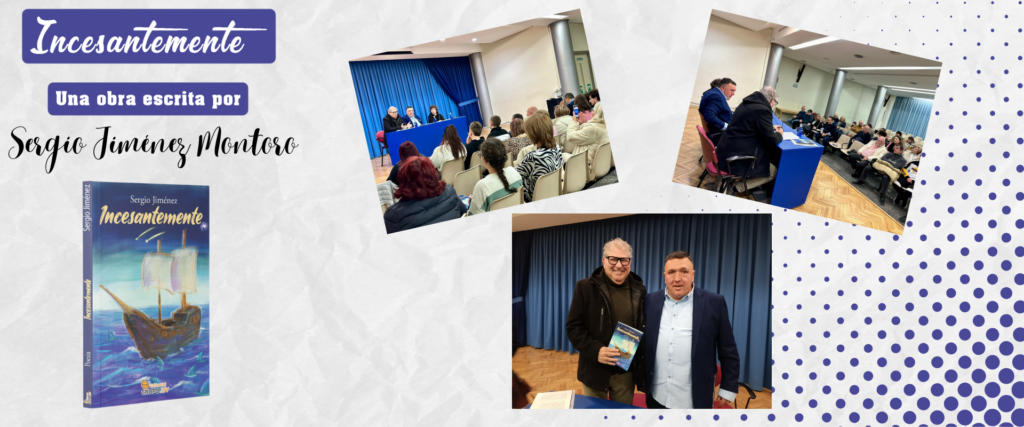 Imagen destacada de la presentación del libro Incesantemente de Sergio Jiménez Montoro, realizada el 5 de febrero en el Centro Cultural Alcalde José María Campoy.