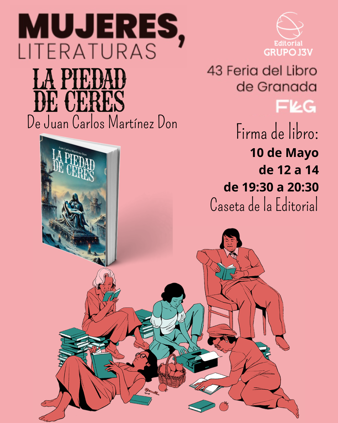 Firma de libros 'La Piedad de Ceres' en la 43ª Feria del Libro de Granada