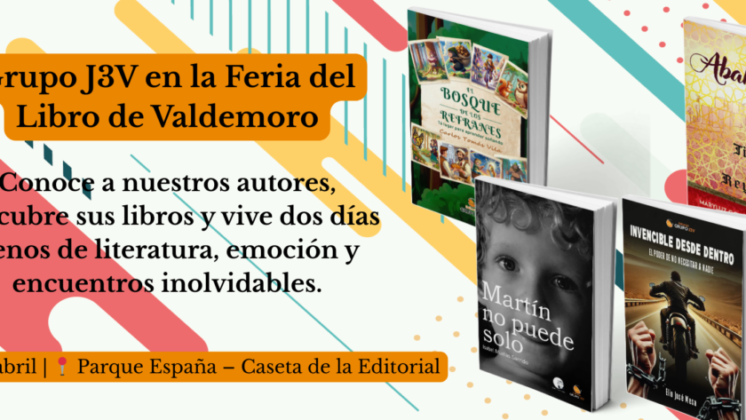 Autores de Grupo J3V firmando libros en la Feria del Libro de Valdemoro