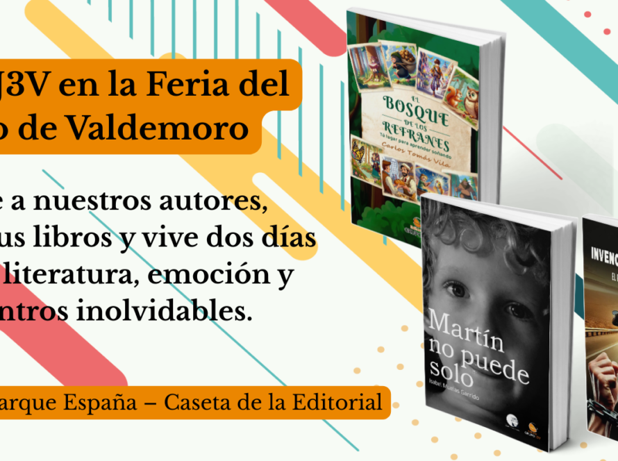 Autores de Grupo J3V firmando libros en la Feria del Libro de Valdemoro