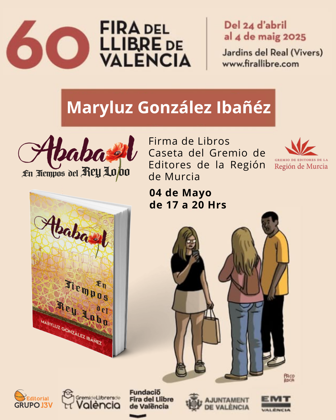 Firma de libros de Ababaol en la Feria del Libro de Valencia
