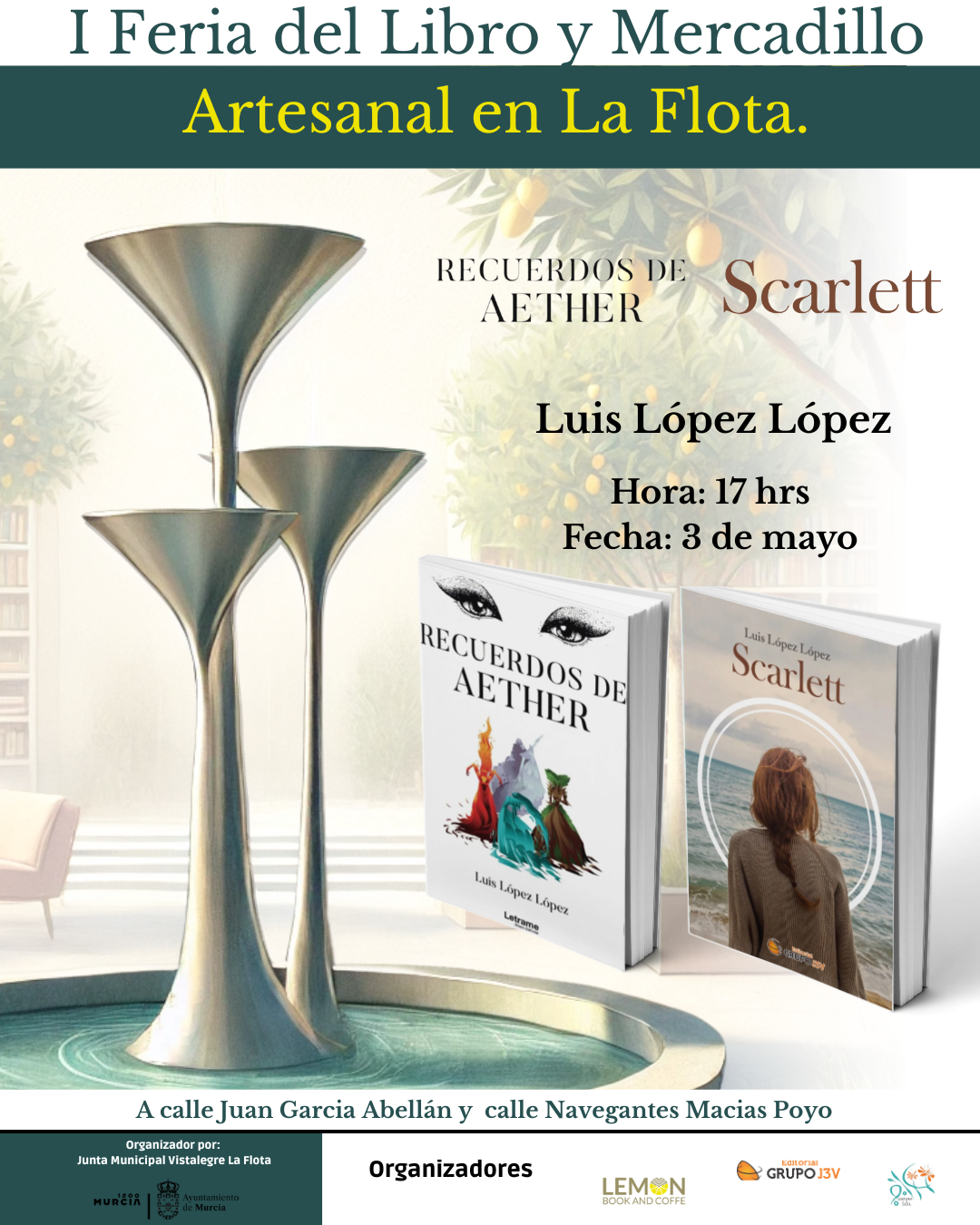 Scarlett y Recuerdos de Aether – Revolución – Presentación en la I Feria del Libro y Mercadillo Artesanal de La Flota