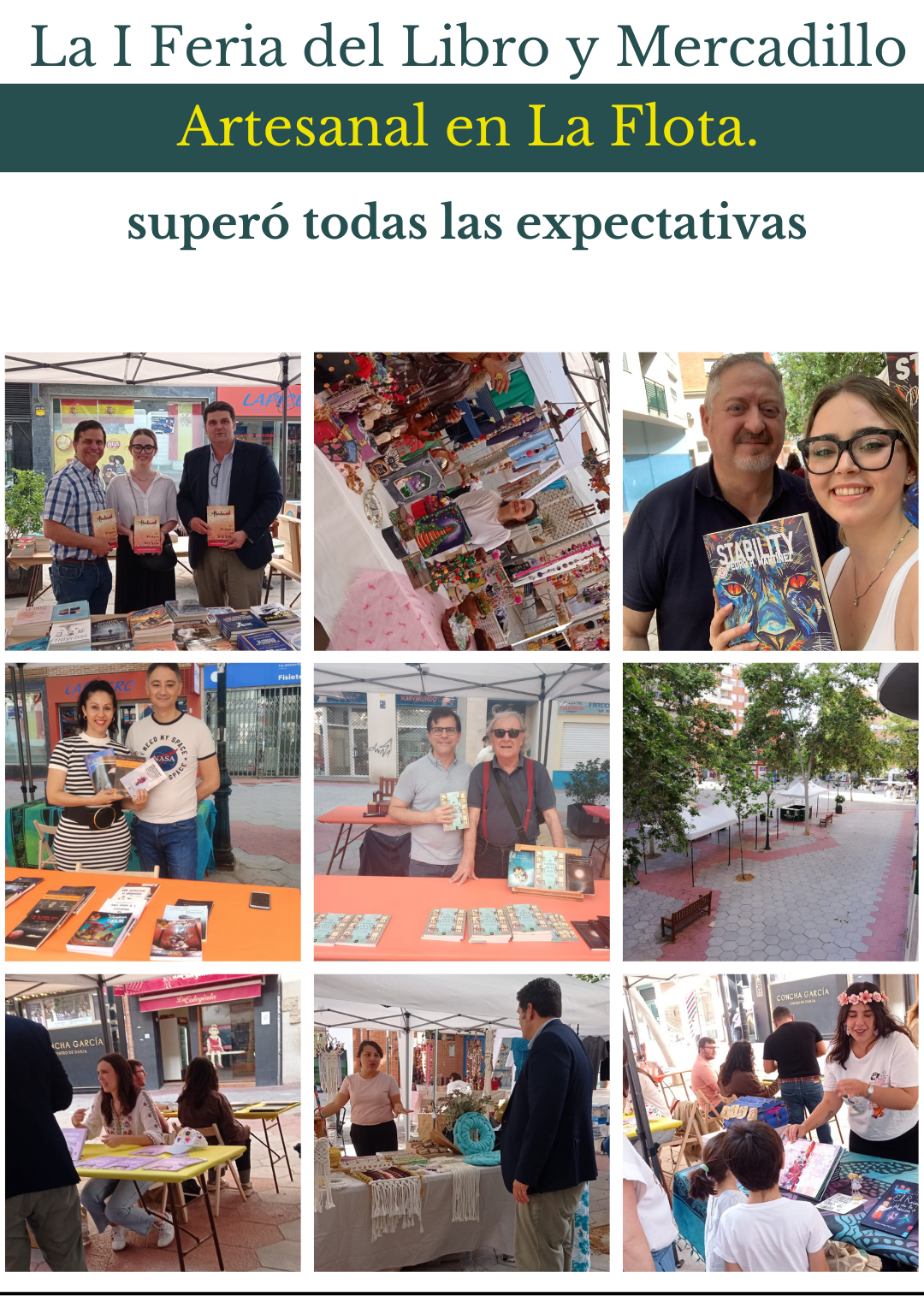 Público y autores en la I Feria del Libro y Mercadillo Artesanal de La Flota