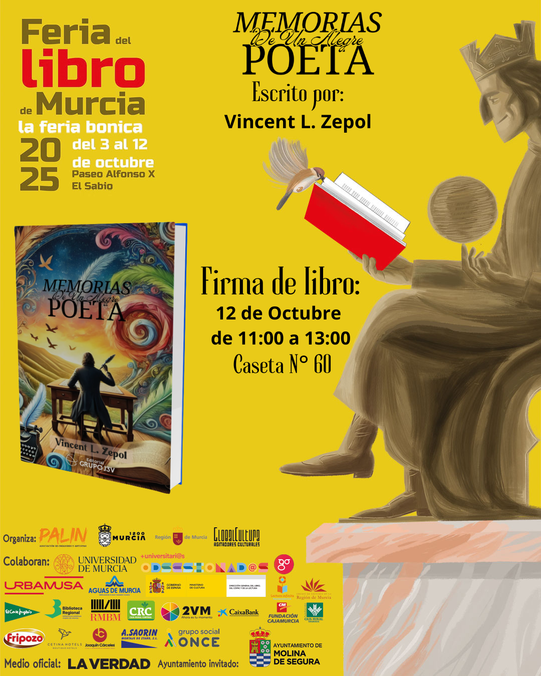 Memorias de un alegre poeta – Firma en la Feria del Libro de Murcia 2025