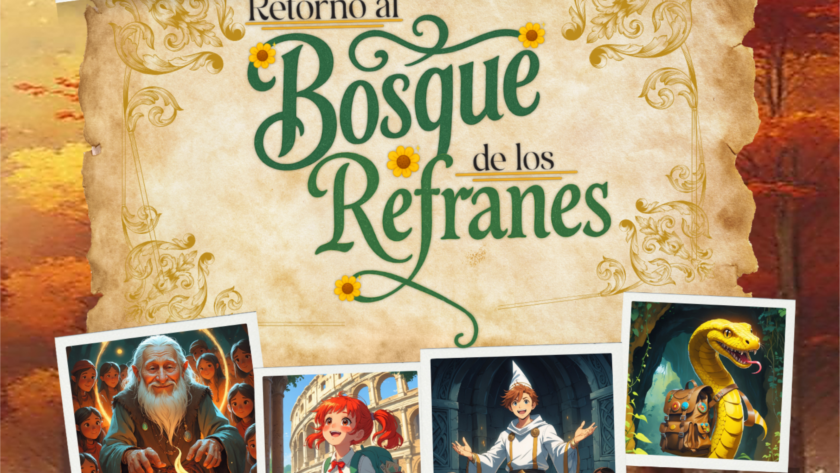 Portada del libro Retorno al bosque de los refranes Tomo II de Carlos Tomás Vila, libro infantil educativo basado en refranes