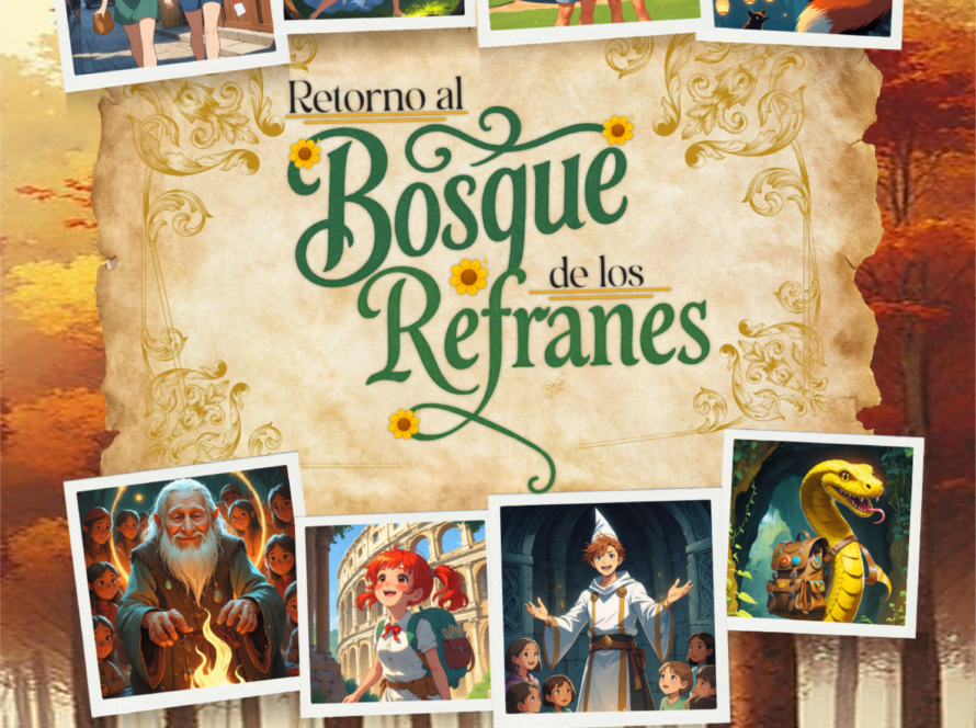 Portada del libro Retorno al bosque de los refranes Tomo II de Carlos Tomás Vila, libro infantil educativo basado en refranes
