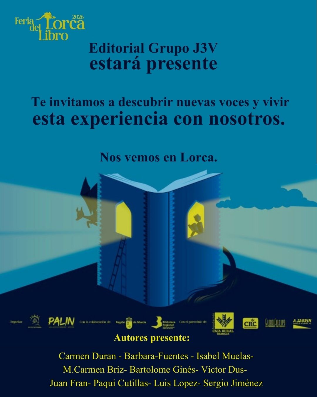 Equipo de la Editorial Grupo J3V participando en ferias del libro en España durante 2026