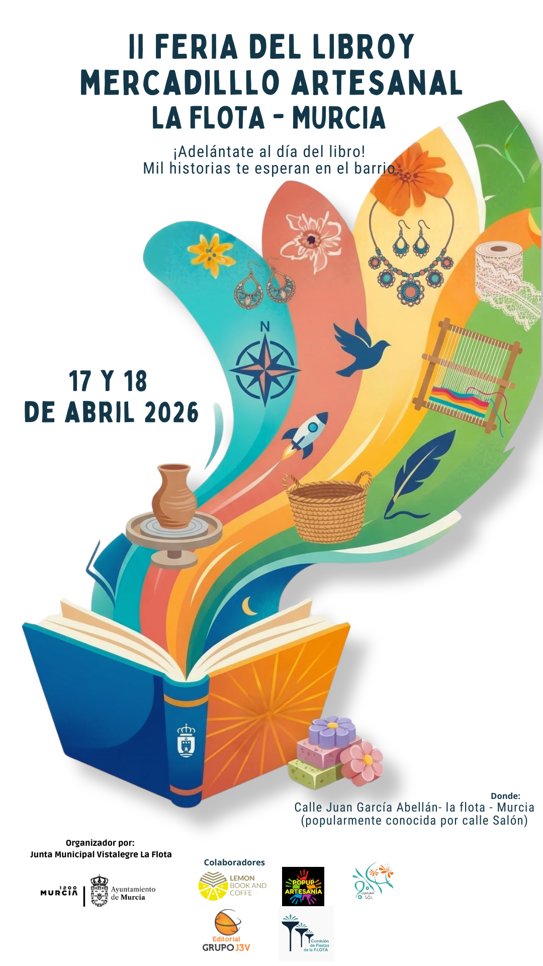 II Feria del Libro y Mercadillo Artesanal en La Flota (Murcia) 2026