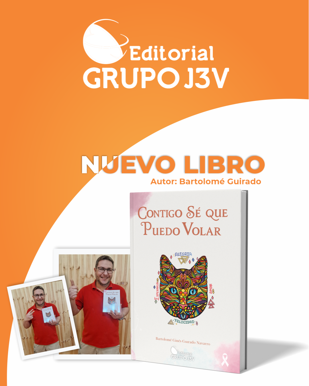 Portada del libro Contigo sé que puedo volar de Bartolomé Ginés Guirado