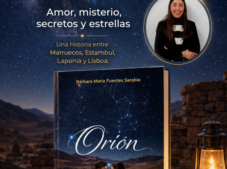 Imagen promocional de Orión, novela de Bárbara Fuentes publicada por Grupo J3V